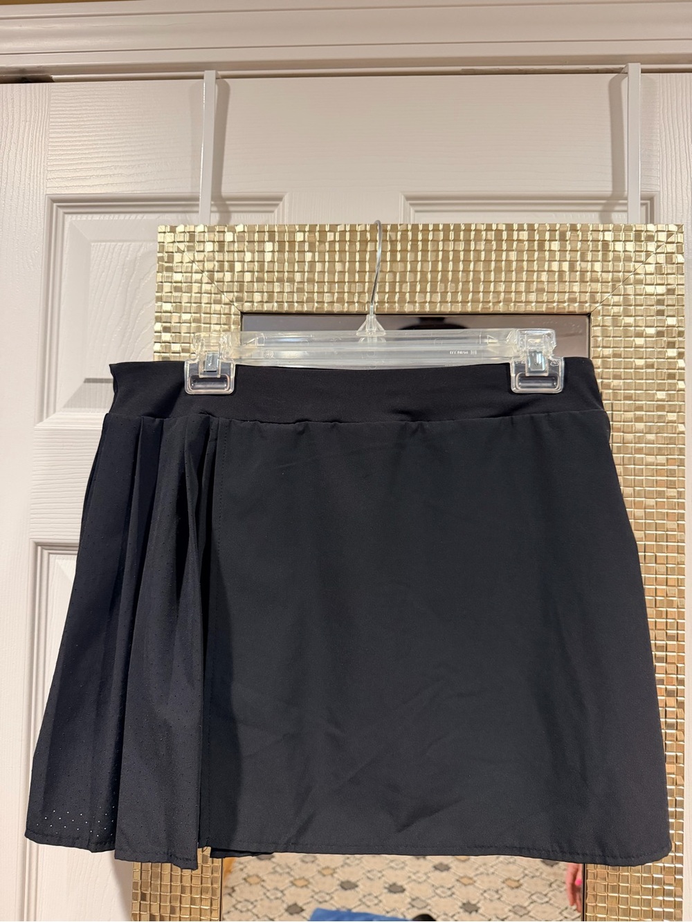 Classic Black Women's A-Line Athletic Skirt - built-in shorts